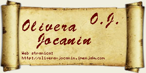 Olivera Jočanin vizit kartica